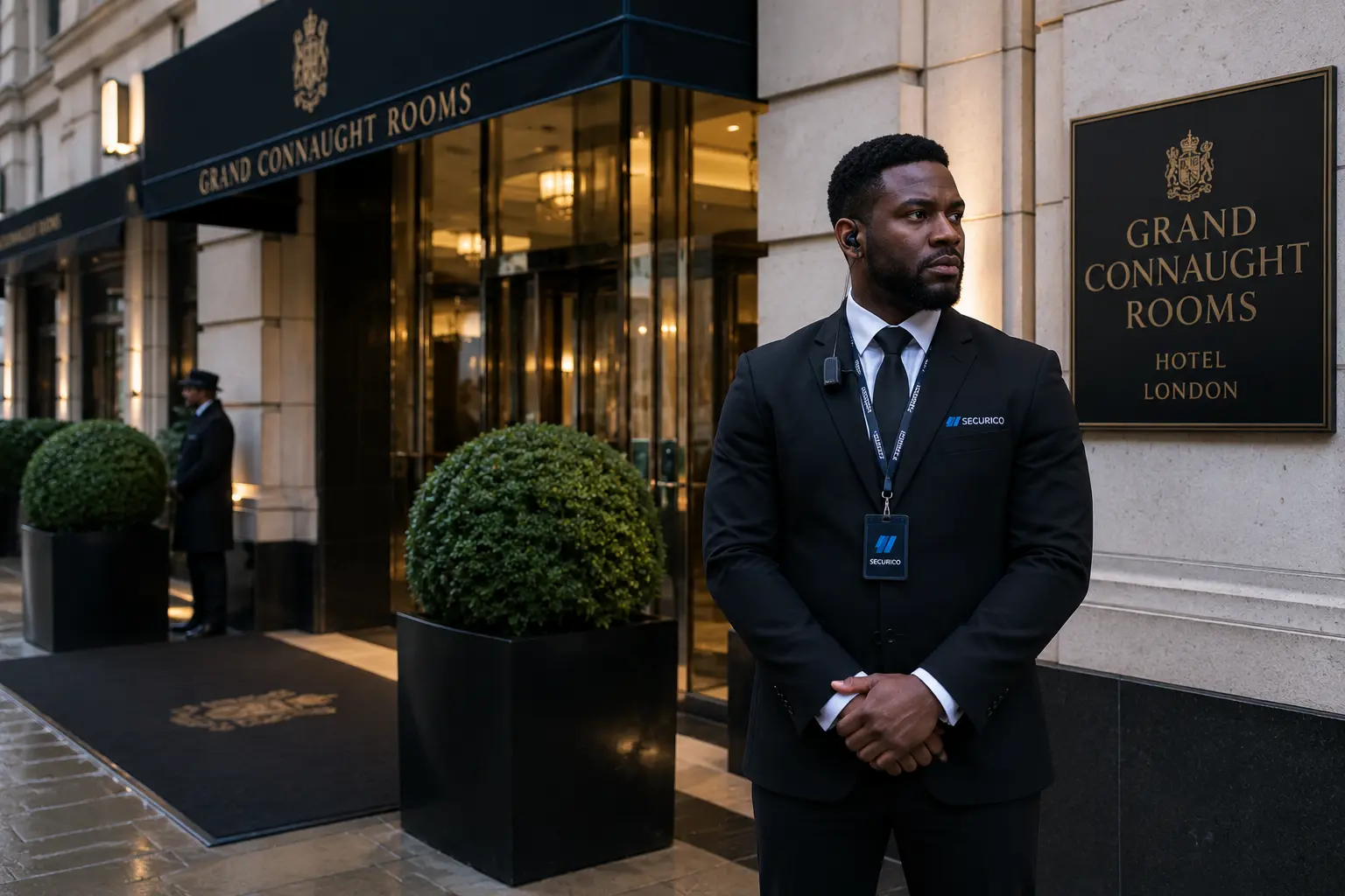 Concierge and front of house security officer at a corporate reception